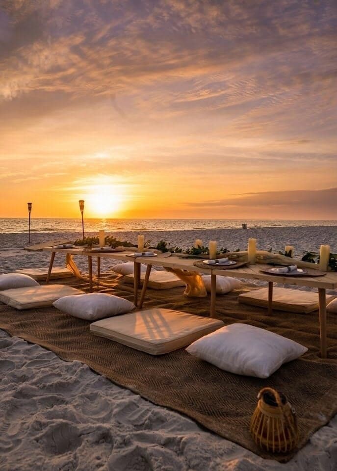 Luxury beach picnic on 30A