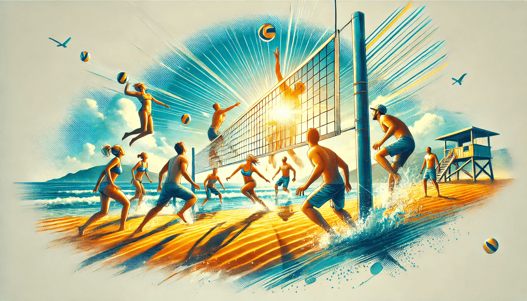 An image features fun volleyball game