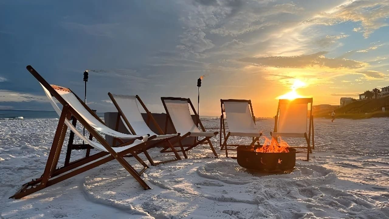 Beach bonfire setup in Seaside