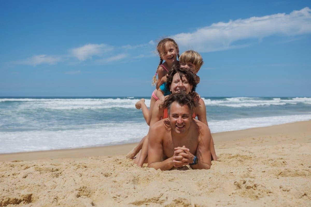 Family enjoying a sunny day at Panama City Beach.
