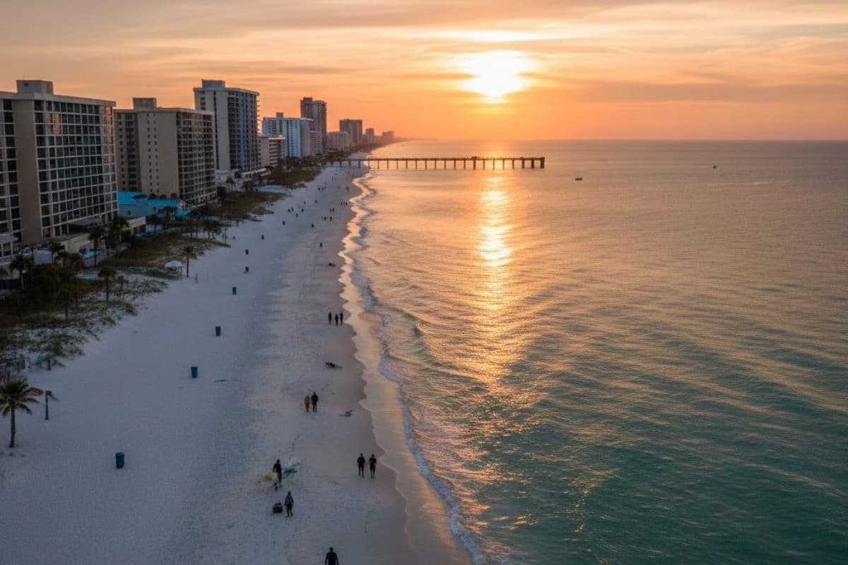 Panama City Florida beach coastline